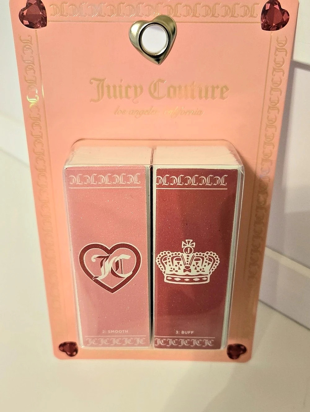Juicy Couture 4-Sided Nail Buffer 2-Pack Pink New